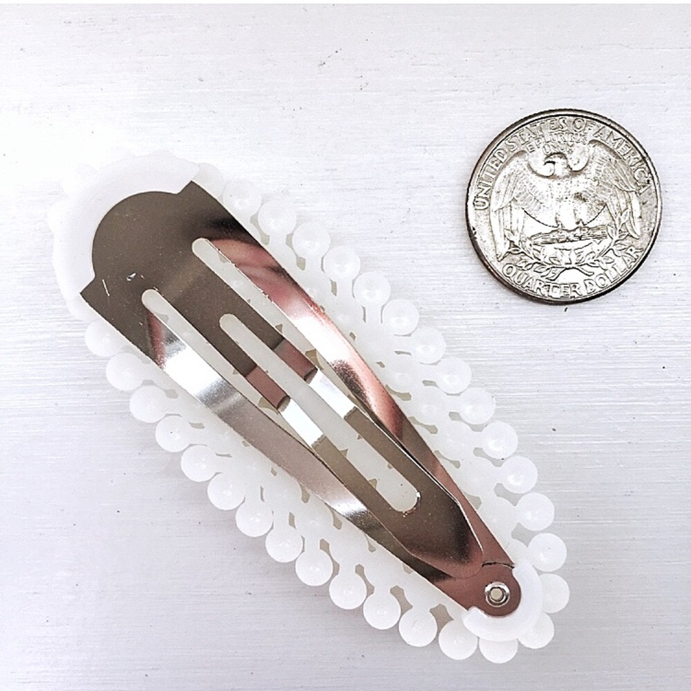 ⚜️[𝟯/$𝟭𝟯]⚜️Silver Pearl Hair Clip Barrette NEW - Picture 6 of 8